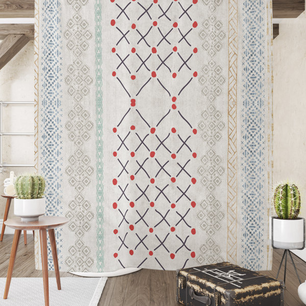 Foundry Select Beige Boho Shower Curtain Wayfair 
